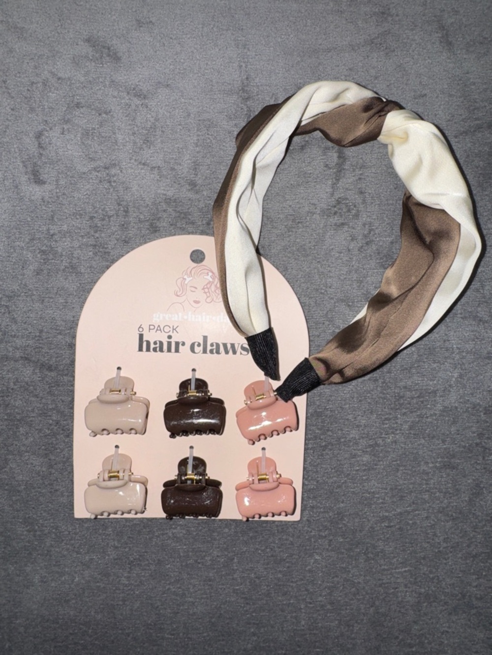 Neutral Tone Hair Claw Set with Twisted Headband NWT